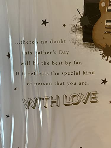 To A Wonderful Uncle Happy Father's Day Enjoy Your Day Father's Fathers Day Card Guitar/Drums/Words Ribbon/Foil Detail(PRELUDE48132)