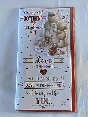 To My Special Boyfriend On Valentine's Day Valentines Day Card Teddies Kissing/Hearts/Words(PRELUDE43036)