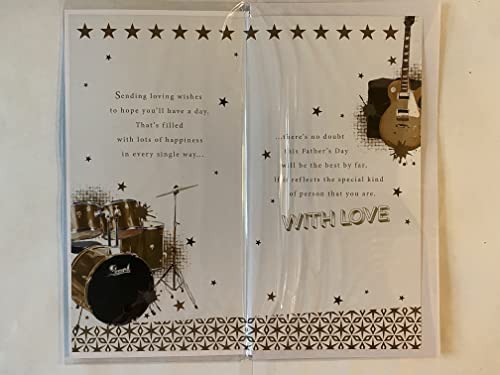 To A Wonderful Uncle Happy Father's Day Enjoy Your Day Father's Fathers Day Card Guitar/Drums/Words Ribbon/Foil Detail(PRELUDE48132)