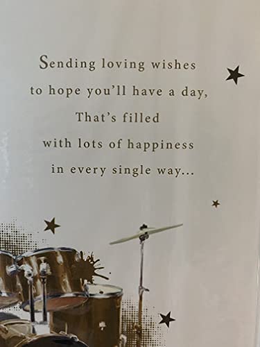 To A Wonderful Uncle Happy Father's Day Enjoy Your Day Father's Fathers Day Card Guitar/Drums/Words Ribbon/Foil Detail(PRELUDE48132)