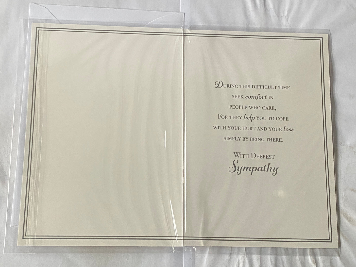 With Sympathy On The Sad Loss of Your Brother Sympathy Card Loss Condolence Ocean Scene/Silver Words Foil Detail(PH42362B)