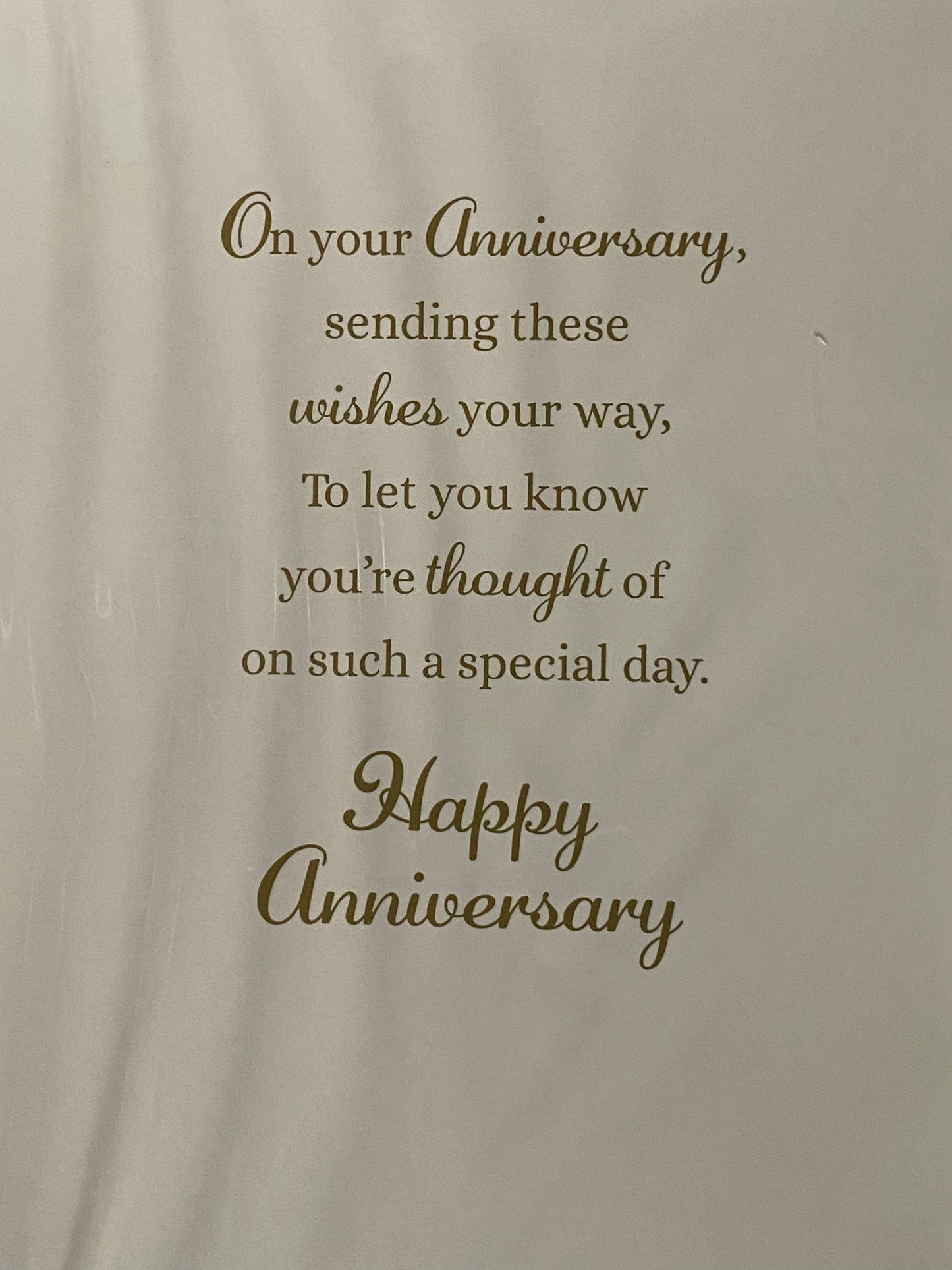 Happy Anniversary To A Special Nan And & Grandad On Your Wedding Anniversary Card Teddies Holding Flowers+Hugging Foil Detail(NC-VA051B)