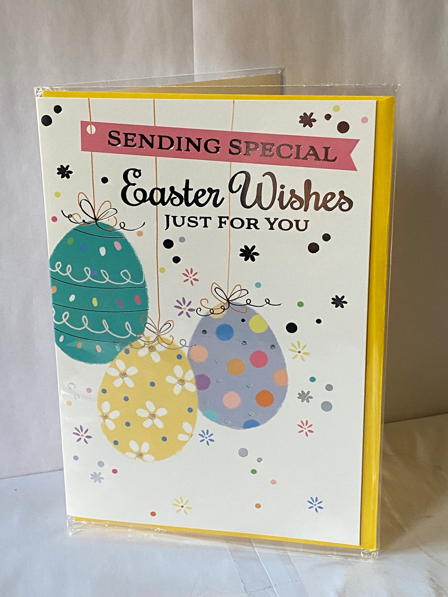 Sending Special Easter Wishes Just For You Easter Card Open General Multi Eggs Foil Detail(PH50662A)