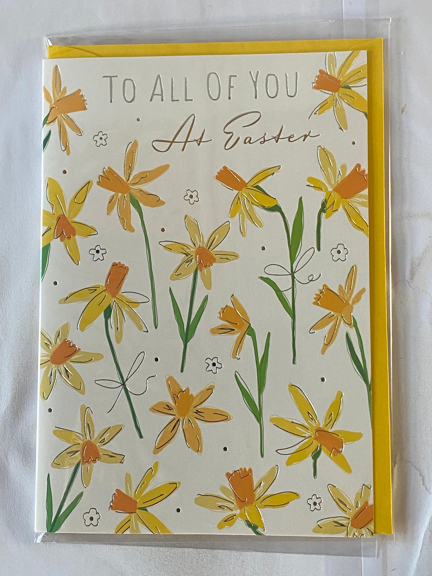 To All Of You At Easter Card Daffodils Foil Detail(PH50665A)