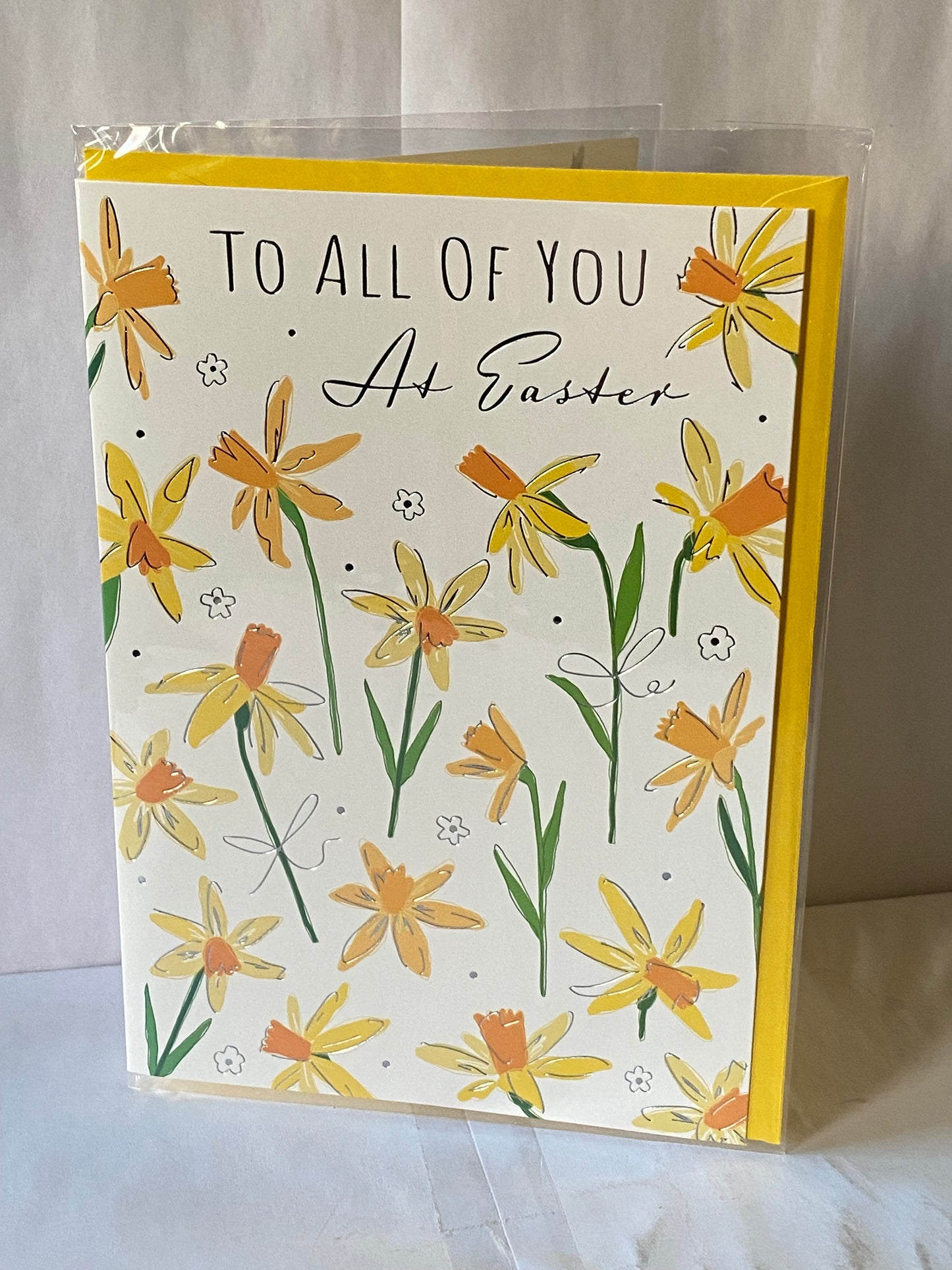 To All Of You At Easter Card Daffodils Foil Detail(PH50665A)