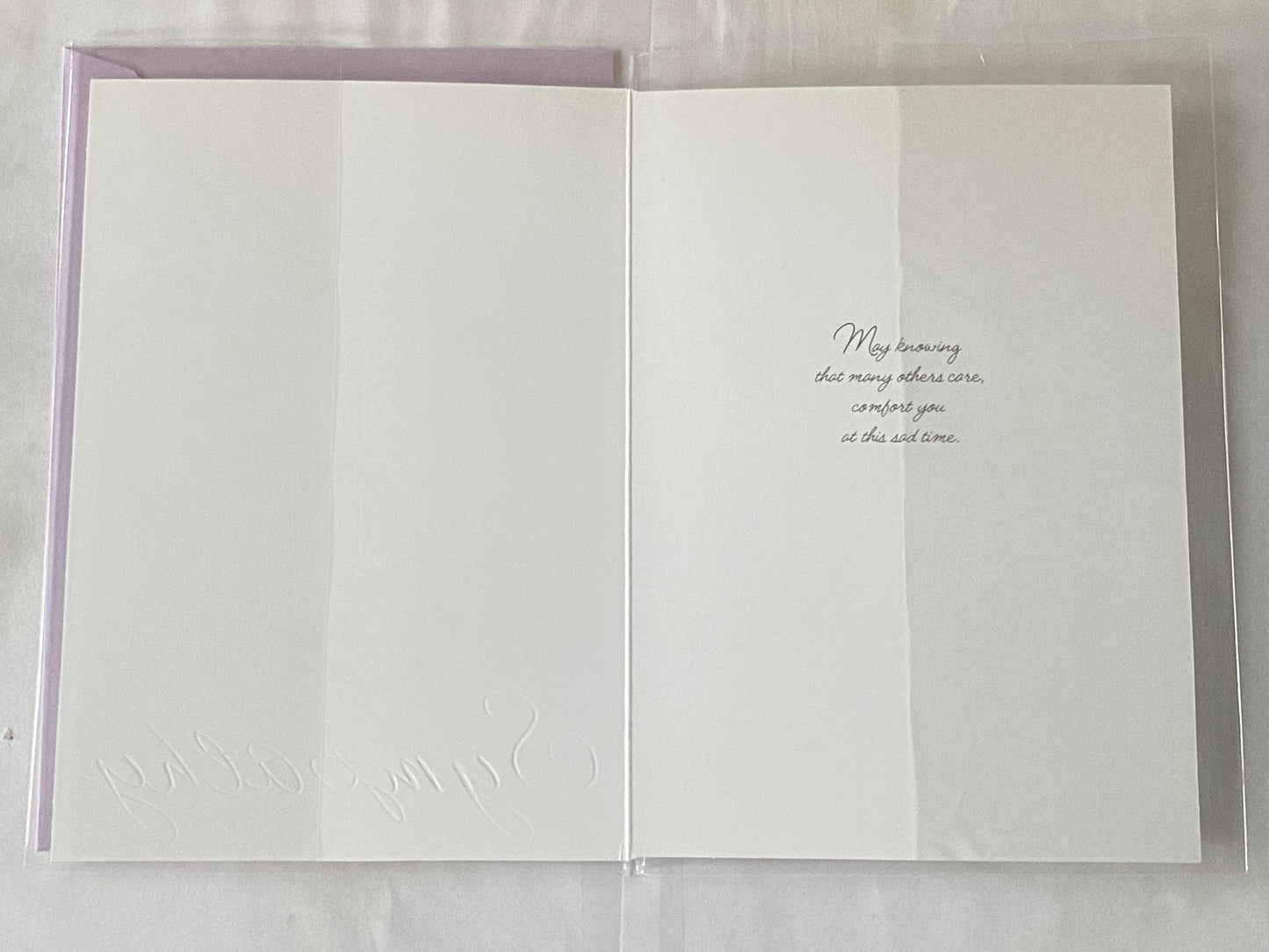 In The Loss Of Your Wife Sympathy Card Condolence Loss Purple Flower Foil Detail(SE10796E)