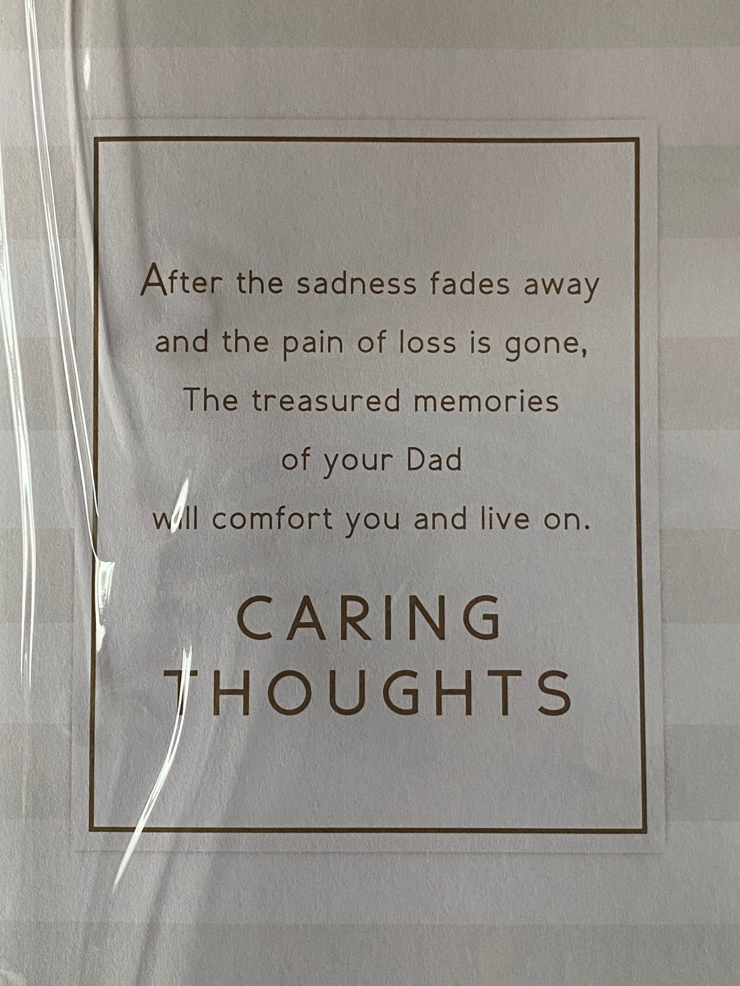 With Deepest Sympathy On The Loss Of Your Wonderful Dad Sympathy Card Condolence Stripes/Words 3D/Foil Detail(PRELUDE42923)