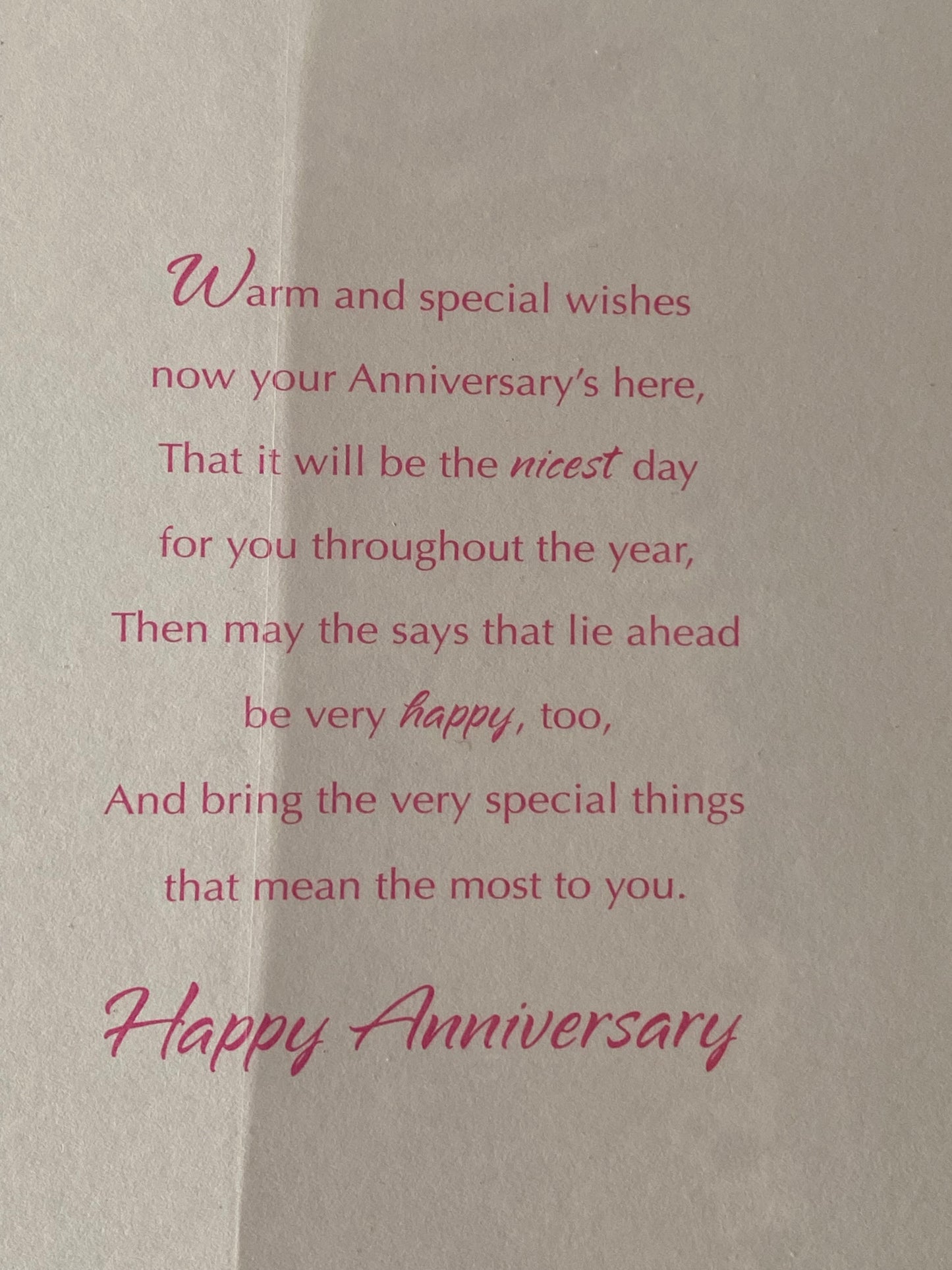 Anniversary Wishes To A Special Mum And & Dad On Your Wedding Anniversary Card Cream/Purple/Gold-Teddies/Flutes/Words(SS31121B)
