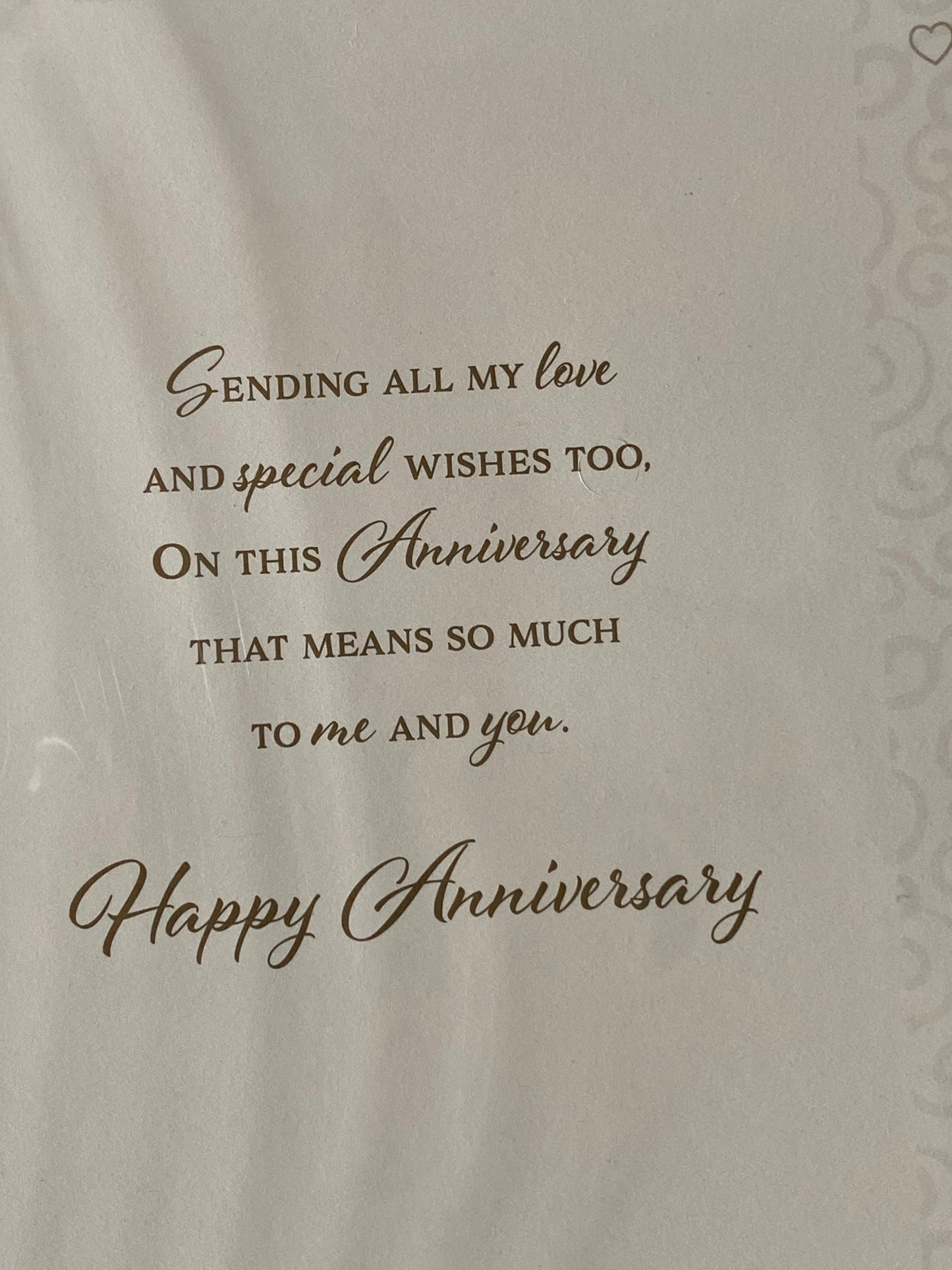 Anniversary Wishes To My Wonderful Husband Our Wedding Anniversary Card Gold Heart/Pink Flutes(PH48409B)