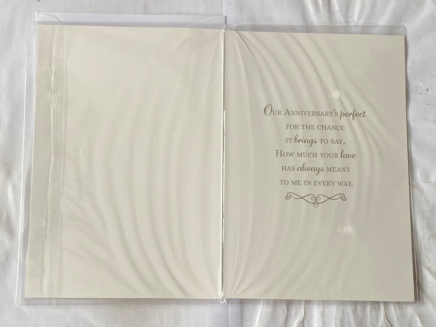 Anniversary Wishes For My Husband With Love Our Wedding Anniversary Card Bride+Groom/Pink+White Flowers/Gold Words Foil Detail(PH43650A)
