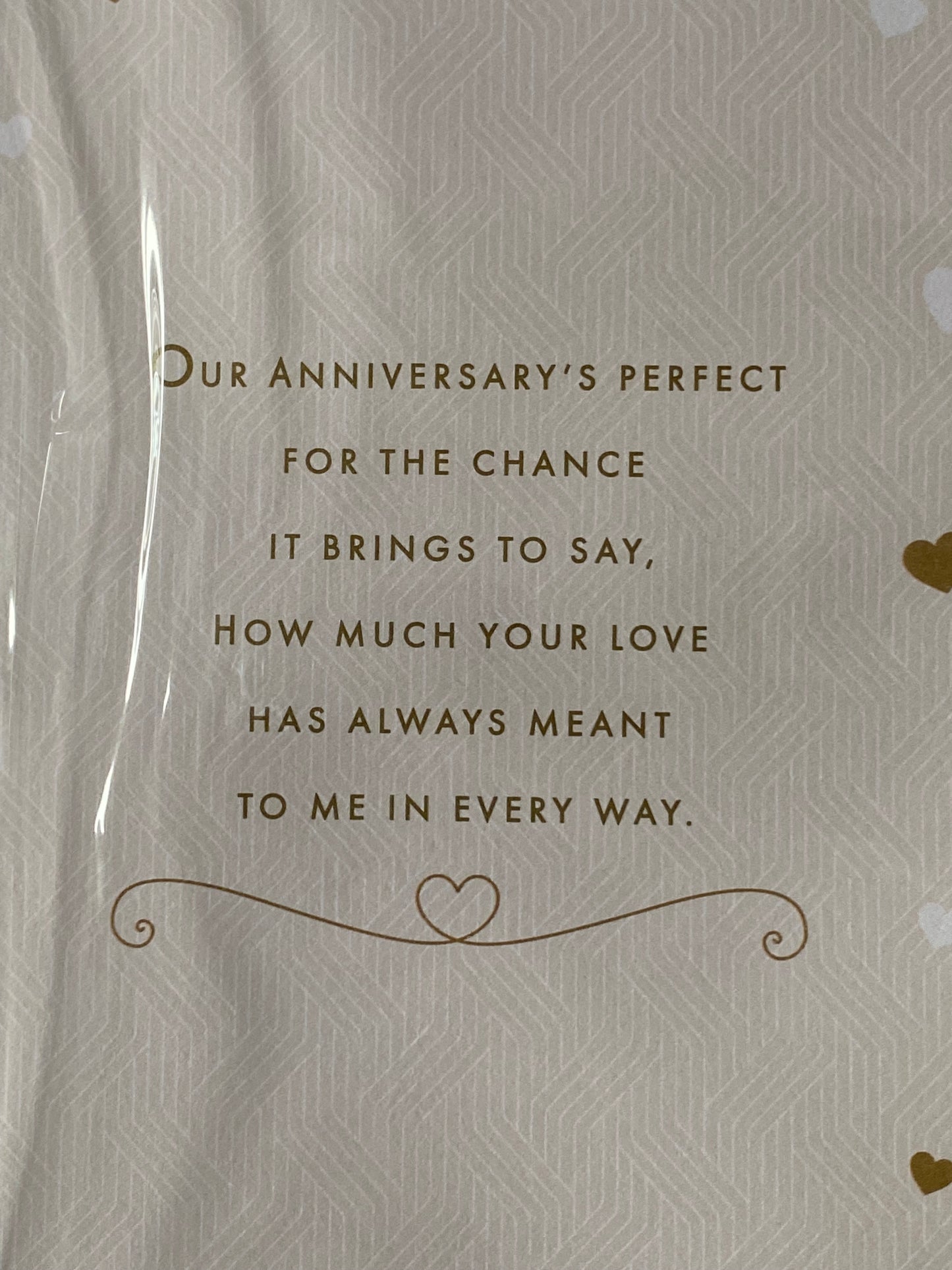 With Love To My Husband On Our Anniversary Another Year Of Being Perfect Together Wedding Anniversary Card White+Gold Hearts/Hands 3D/Foil Detail(PRELUDE47273)