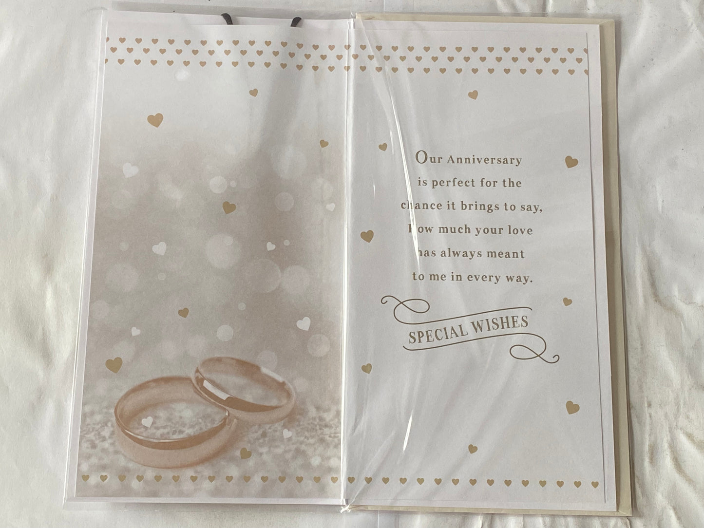 For My Husband With Love On Our Anniversary Wedding Anniversary Card Wedding Rings/Hearts/Words(PRELUDE43204)