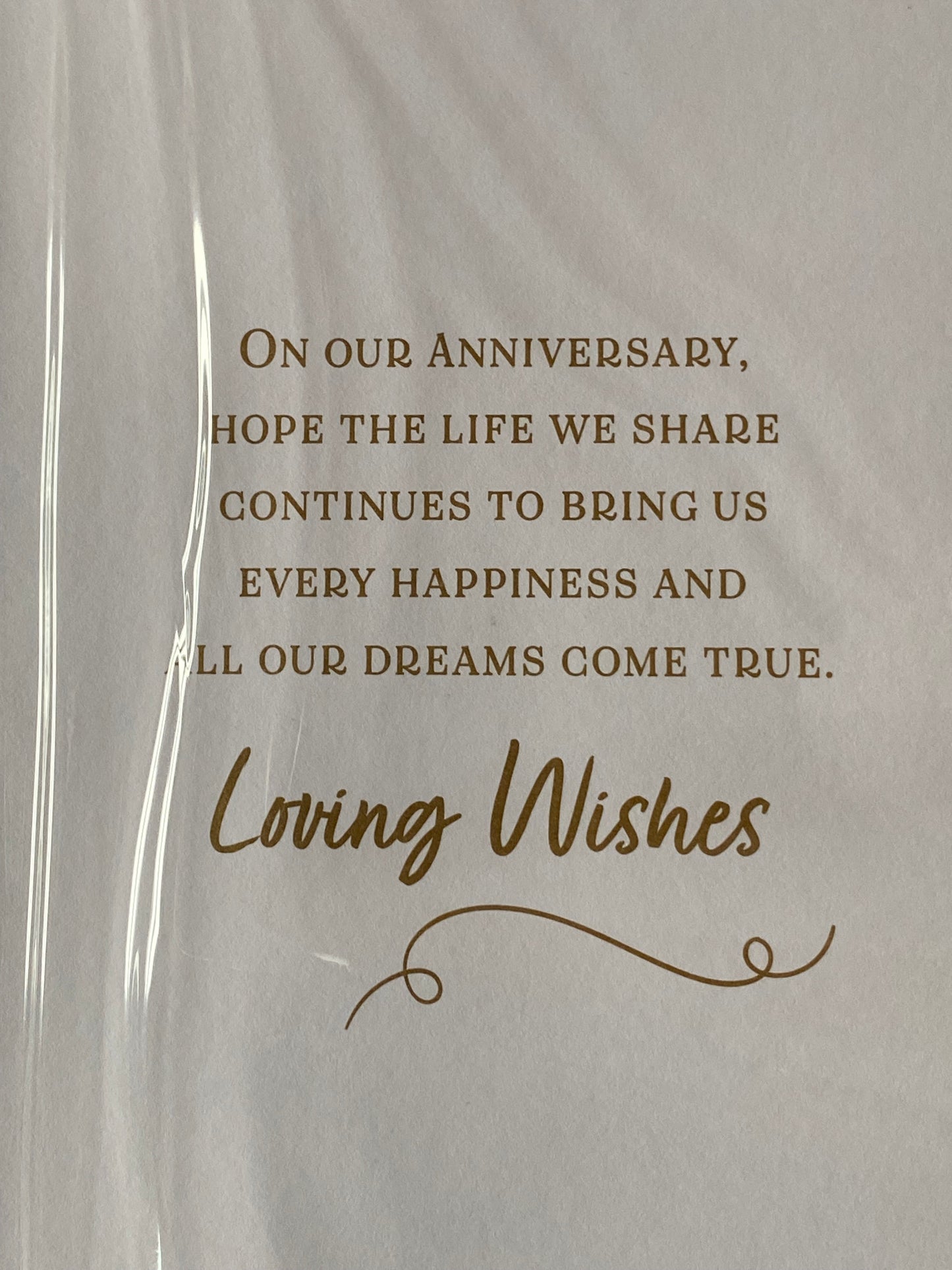Happy Anniversary To My Husband Always & Forever Love Makes Every Moment So Special Our Wedding Anniversary Card White/Silver Flutes/Hearts(PRELUDE48302)