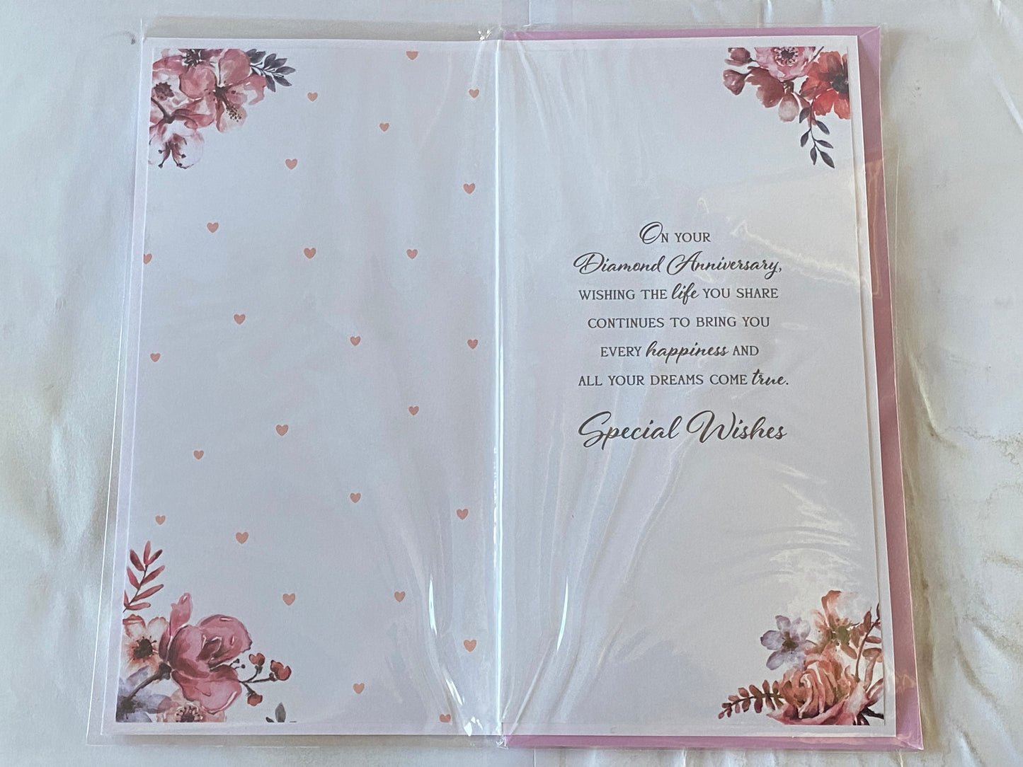 On Your Diamond Anniversary 60th 60 Wedding Anniversary Card Flowers/Words(PRELUDE45567)