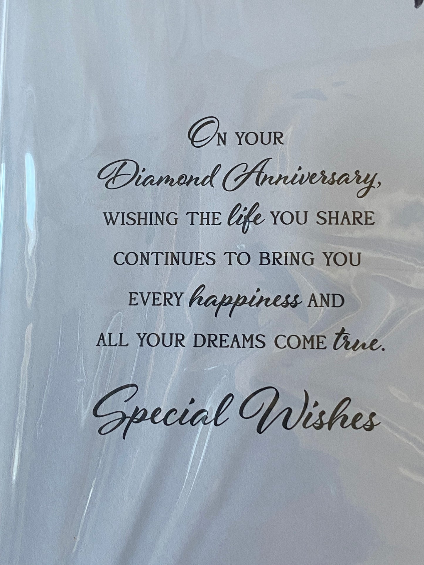 On Your Diamond Anniversary 60th 60 Wedding Anniversary Card Flowers/Words(PRELUDE45567)