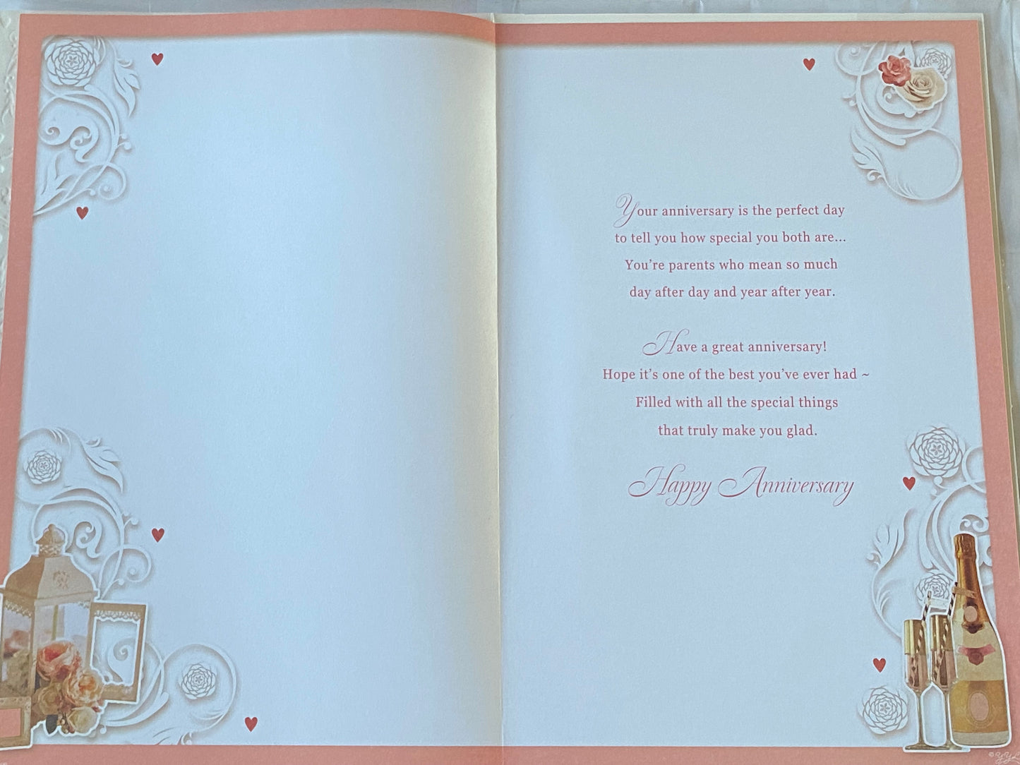 Congratulations On Your Pearl Anniversary Mum & Dad 30th Wedding Anniversary Card Champagne/Lantern Foil Detail Larger Card(XYOP125009/03)