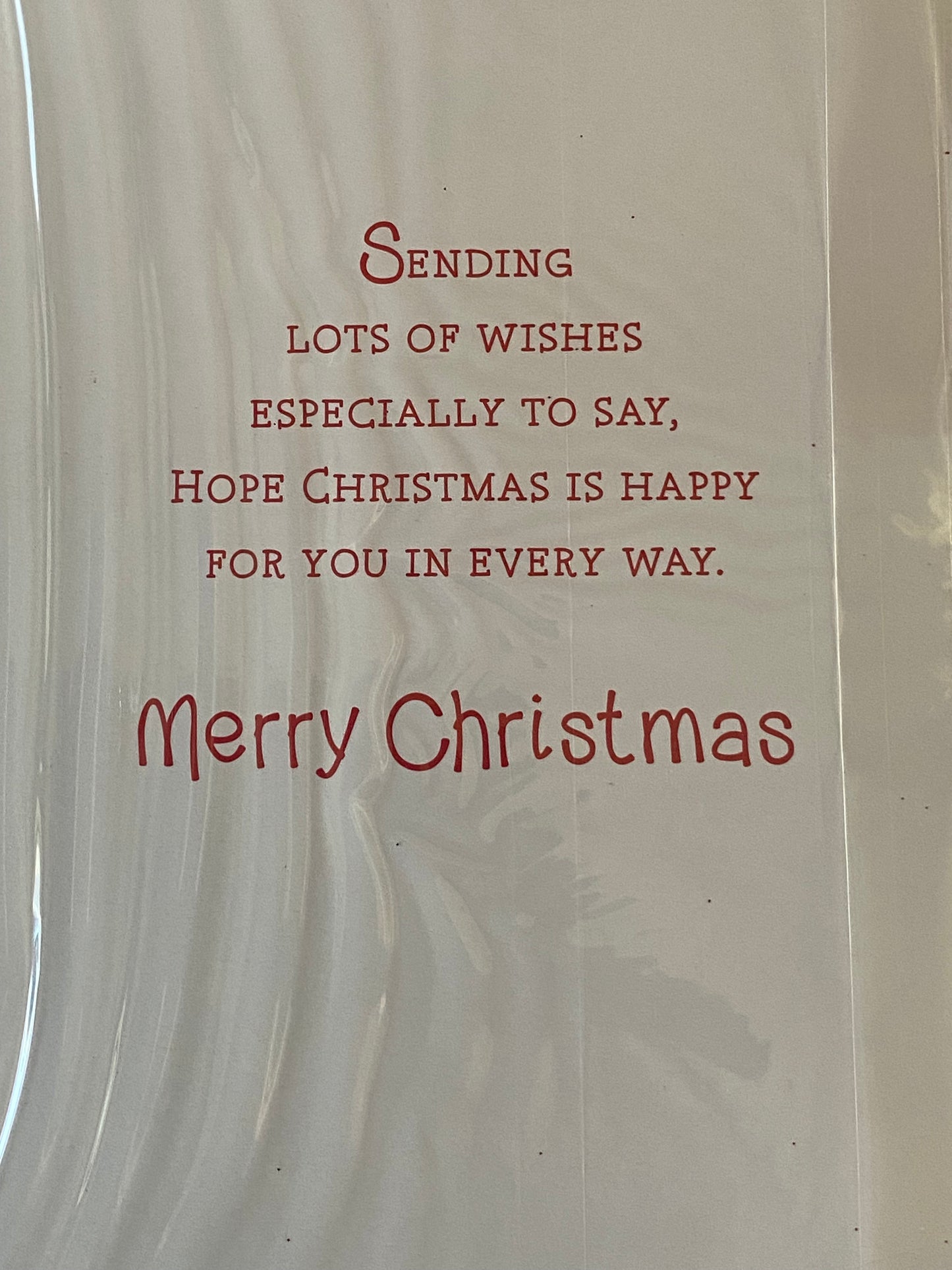 For A Lovely Cousin Merry Christmas To You Christmas Card Teddy/Red Present/Words Glitter/Foil Detail(PH45220B)