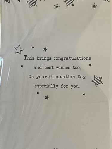 To A Special Niece On Your Graduation Card Graduated Congratulations Well Done White/Red/Silver/Black Stars/Words Foil Detail(PH48321A)