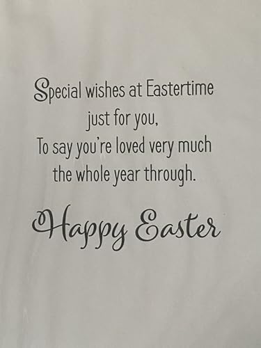 To A Wonderful Daughter Happy Easter Card Multi Flowers/Jug Vase/Eggs Glitter/Foil Detail(PH48821A)