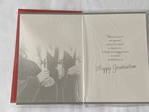 Congratulations Granddaughter You've Graduated Card Graduation Well Done Graduates Holding Scrolls/Silver Words Foil Detail(PH41557A)