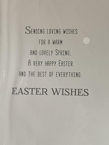 To A Very Special Daughter Happy Easter Card White/Yellow-Teddy Carrying Easter Eggs Foil Detail(PH39711E)