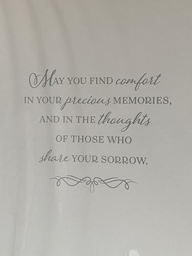 With Sympathy On The Loss of Your Grandad Sympathy Card Condolence White Flowers/Silver Words Foil Detail(PH48416A)