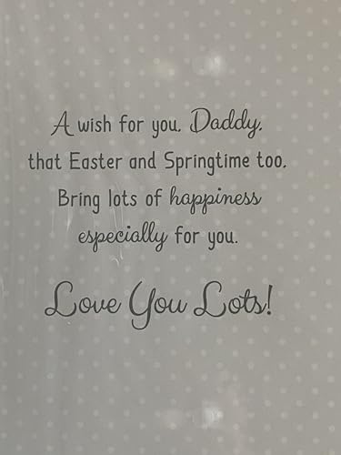 To A Really Great Special Daddy Wishing You A Very Happy Easter Card Yellow-Teddy Decorating Eggs Foil Detail(PH41449A)