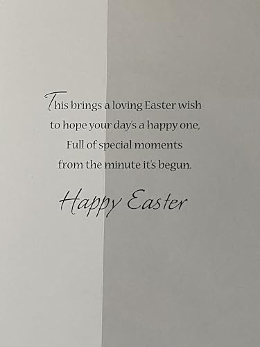 Happy Easter Dear Mum And & Dad Easter Card Yellow-Church/Gold Words Foil Detail (PH31699E)