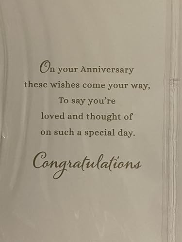 Happy Anniversary Nan & Grandad On Your Wedding Anniversary Card Ice Bucket/Champagne/Flutes/Pink Flowers Foil Detail(NC-VA219A)