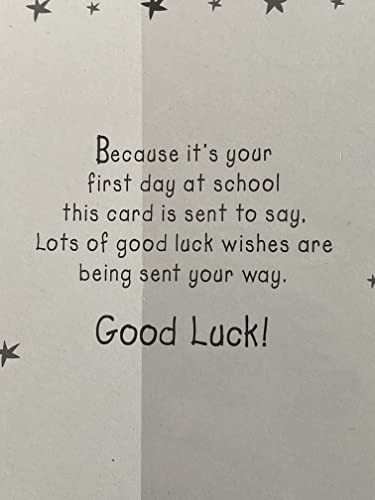 Good Luck On Your 1st Day At A New School Good Luck Card First School White/Multi-Report Card Foil Detail(PH37150A)