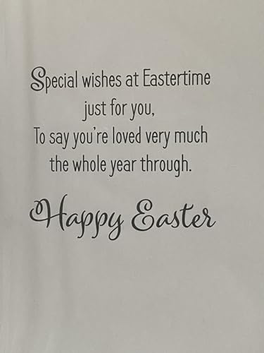 With Love To A Wonderful Sister Happy Easter Card Multi Flowers/Jug Vase/Eggs Glitter/Foil Detail(PH48821A)