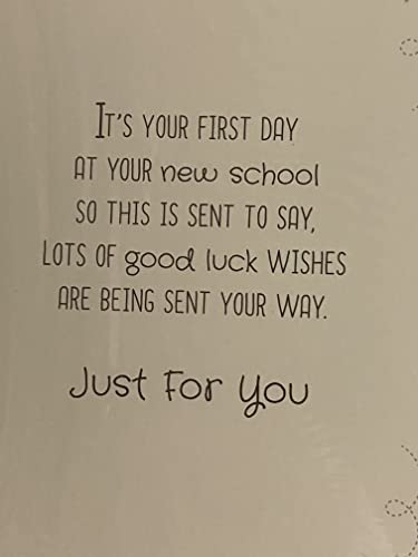 Good Luck To You On Your 1st Day At Your New School Good Luck Card First School Multi Pencils/Silver Words Foil Detail(PH41556A)