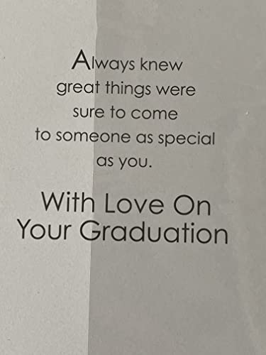 Congratulations Son On Your Graduation Card Graduated Well Done Silver/Red/Black-Books/Hat/Scroll Foil Detail(PH37151A)