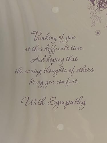 On The Sad Loss Of Your Friend With Deepest Sympathy Card Condolence White/Silver/Purple Roses/Words Foil Detail(PH42361A)