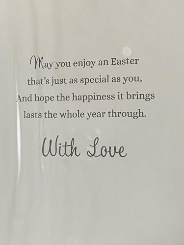 With Love, Mam At Eastertime Easter Card Easter Basket/Multi Easter Eggs/Chicks/Multi Flowers Foil Detail(PH47786A)