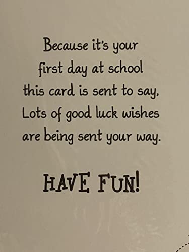 For Your 1st Day At Your New School Good Luck Card First School Teddy/Pencil/Easel/Words Foil Detail(PH41550A)