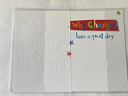 For My Husband Happy Father's Day! Take It Easy Relax Chill Enjoy Yourself Fathers Day Card Blue-Multi Words/Dog/Blue Chair Foil Detail(FSE14232-2)