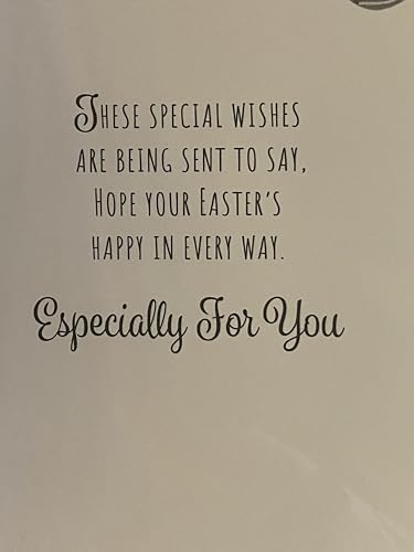 Special Wishes To All Of You Easter Card Teddy/Large Orange Easter Egg/Multi Words/Spots Foil Detail(PH48819A)