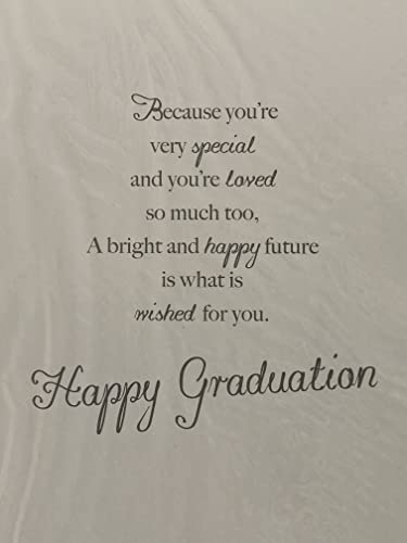 Congratulations Granddaughter You've Graduated Card Graduation Well Done Graduates Holding Scrolls/Silver Words Foil Detail(PH41557A)