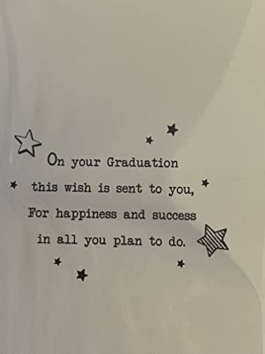 Sending Congratulations On Your Graduation You're The Best You Did It! The Sky's The Limit Graduation Card Open Well Done Exam Results Passed Passing Pass Red/Silver/Black Stars Foil Detail(PH48321E)