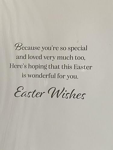 To You Grandson Have A Happy Easter Card White-Blue/Green/Yellow/Orange Words/Easter Eggs Foil Detail (PH49855A)