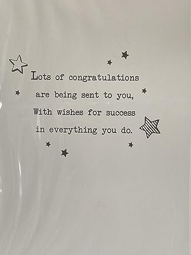 Sending Congratulations On Your Exam Results You're The Best You Did It! The Sky's The Limit Exams Card Well Done Passed Passing Pass Red/Silver/Black Stars/Red Square Foil Detail(PH48321E)