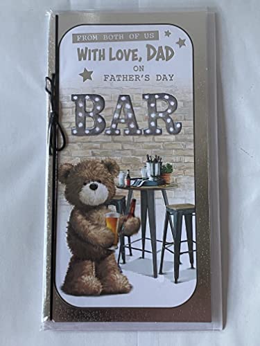 From Both Of Us With Love Dad On Father's Day Fathers Day Card Teddy/Bar String/Foil Detail(PRELUDE48129)