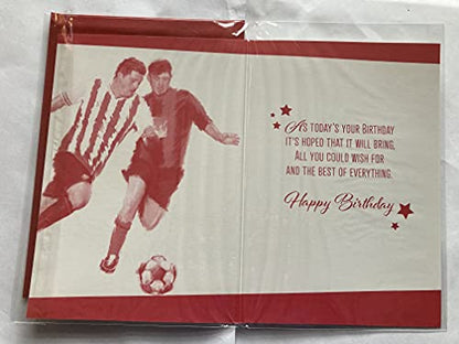 To A Special Son-In-Law Hope You Have The Best Birthday Ever Birthday Card Red+Black Footballer/Words Foil Detail(PH44833A)