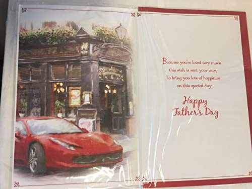 From Both Of Us Dad On Father's Day Fathers Day Card Red Sports Car/Pub 3D/Foil Detail(PRELUDE40138)