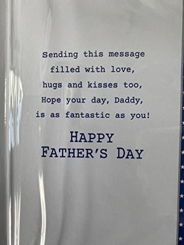 To The World's No.1 Daddy On Father's Day Love You To Pieces Fathers Day Card Grey-Teddy/Blue+Silver Words/Stars 3D/Foil Detail(PRELUDE48130)