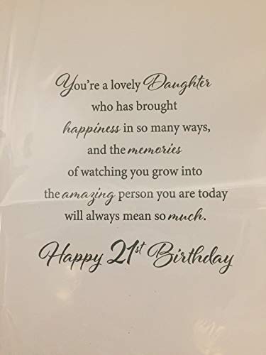 To A Very Special Daughter 21 Celebrate In Style Birthday Card Age 21 21st Twenty-One White/Gold/Black Party Shoes/Legs 3D/Glitter/Foil Detail(PRELUDE45626)