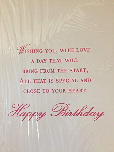 Happy Birthday Mum From Your Son Birthday Card Pink Flowers Ribbon/Glitter/Foil Detail(PRELUDE39553)