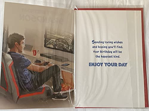 Happy Birthday Grandson Birthday Card Young Man Gamer Foil Detail(NC-VA133E)