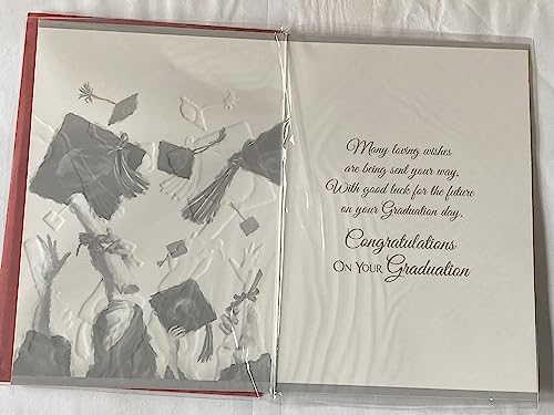 Congratulations To A Wonderful Nephew On Your Graduation Card Congratulations Graduated Well Done Graduates/Hats/Scrolls Foil Detail(PH39798A)